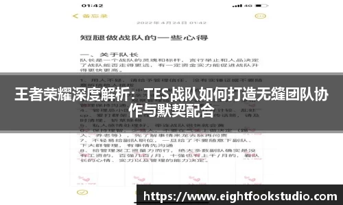 王者荣耀深度解析：TES战队如何打造无缝团队协作与默契配合